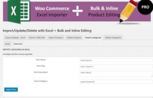 IMPORT PRODUCT CATEGORIES FROM UI AND EXCEL
